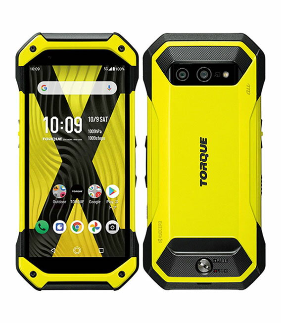 【中古】【安心保証】 京セラ TORQUE 5G KYG01[128GB] au イエロー