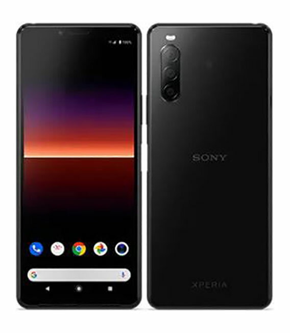 【中古】【安心保証】 Xperia 10 II XQ-AU42[64GB] SIMフリー ブラック mineo版