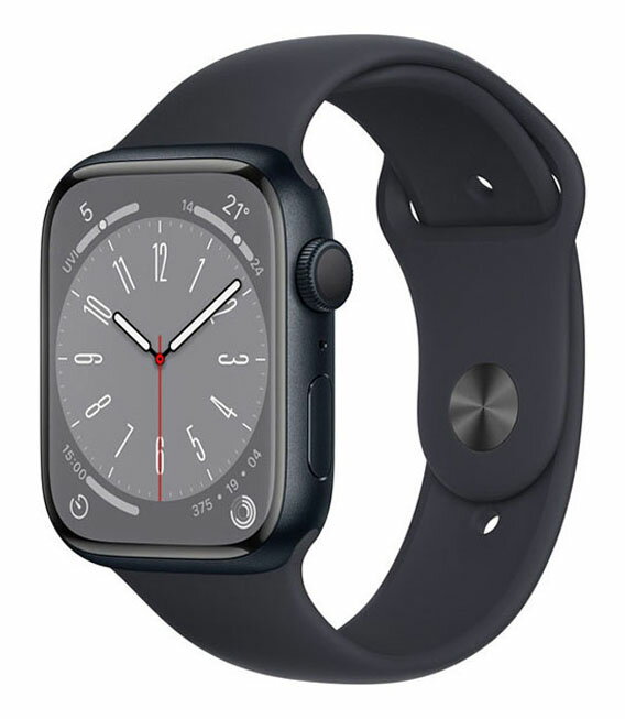 【中古】【安心保証】 Series8[45mm GPS]アルミニウム ミッドナイト Apple Watch MNP13J