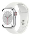 【中古】【安心保証】 Series8[41mm セルラー]アルミニウム シルバー Apple Watch MP4A3J