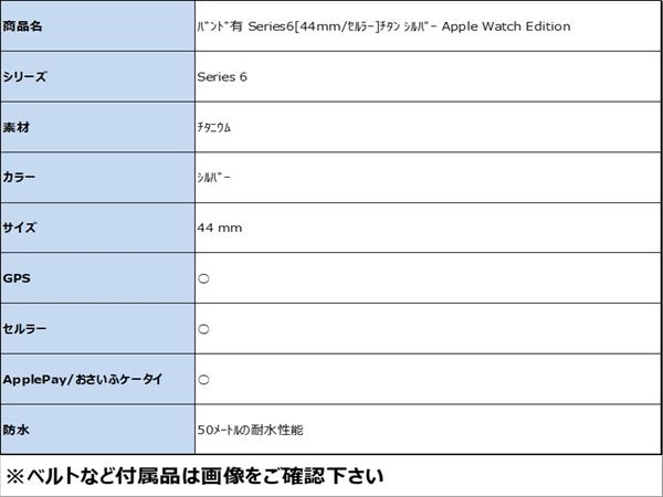 【中古】【安心保証】 Series6[44mm/セルラー]チタン シルバー Apple Watch Edition