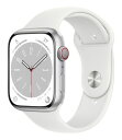 【中古】【安心保証】 Series8[45mm セルラー]アルミニウム シルバー Apple Watch MP4J3J