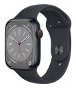 【中古】【安心保証】 Series8[45mm セルラー]アルミニウム ミッドナイト Apple Watch MNK43J