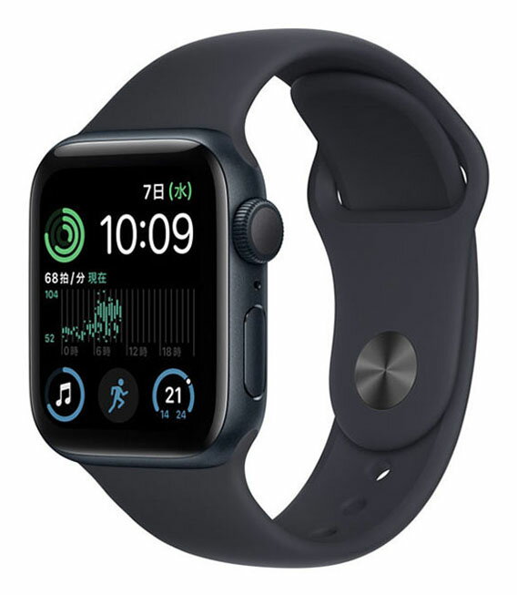 【中古】【安心保証】 SE 第2世代[40mm GPS]アルミニウム ミッドナイト Apple Watch MNJT3J