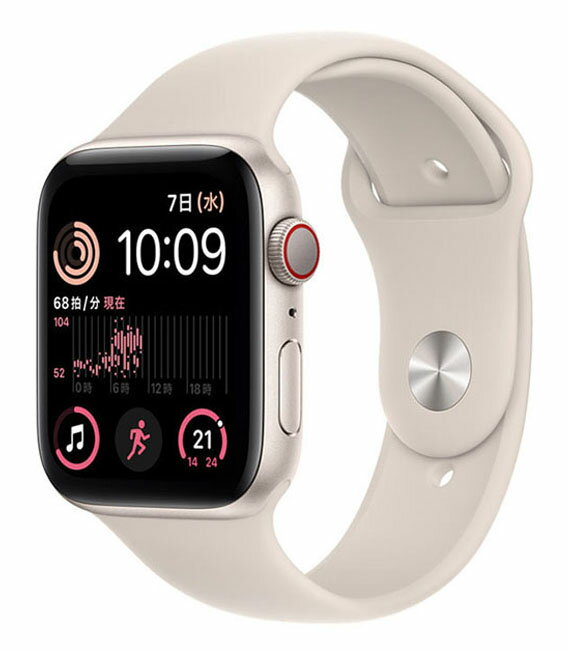 【中古】【安心保証】 SE 第2世代[44mm セルラー]アルミニウム スターライト Apple Watch MNPT3J