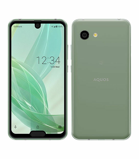 【中古】【安心保証】 AQUOS R2 compact 803SH 64GB SoftBank スモーキーグリーン