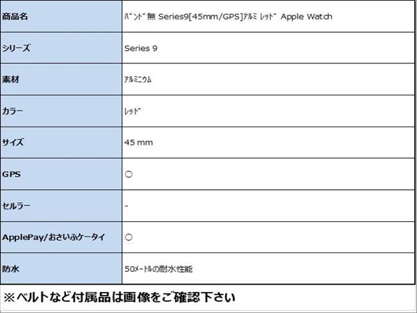 【中古】【安心保証】 バンド無 Series9[45mm/GPS]アルミ レッド Apple Watch