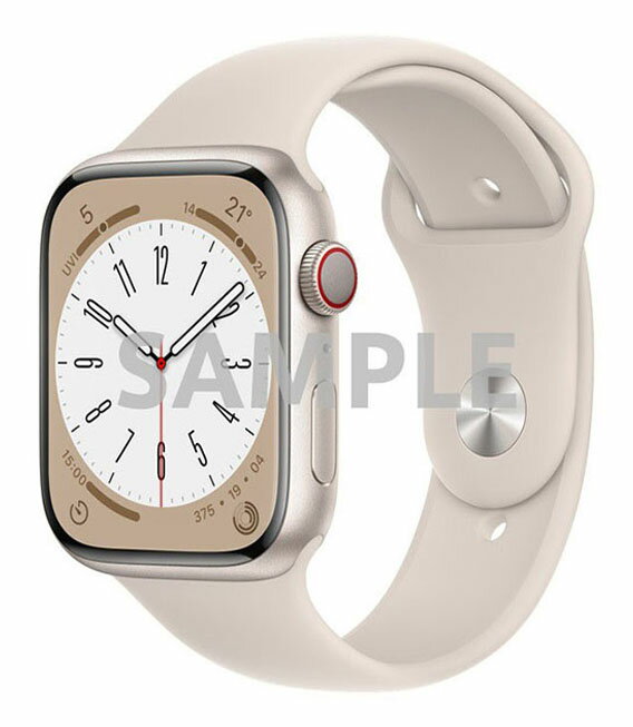 【中古】【安心保証】 Series8[45mm セルラー]アルミニウム スターライト Apple Watch MNNA3J