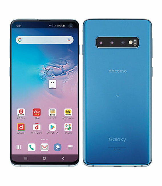 【中古】【安心保証】 Galaxy S10 SC-03L[128GB] docomo プリズムブルー