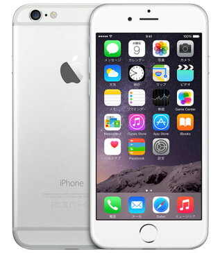 【中古】【安心保証】 au iPhone6[64GB] シルバー