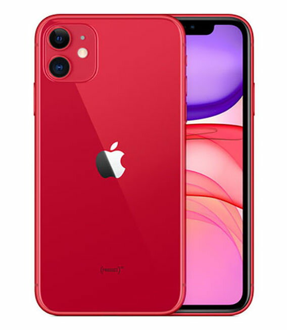 【中古】【安心保証】 iPhone11[128GB] au MWM32J レッド