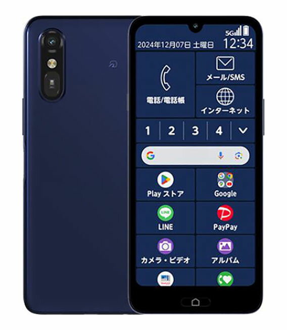 【中古】【安心保証】 らくらくスマートフォン a A401FC[64GB] Y!mobile ディープブルー