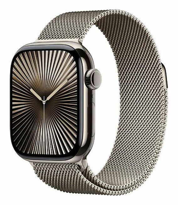 【中古】【安心保証】 Series10[46mm/セルラー]チタン ナチュラル Apple Watch