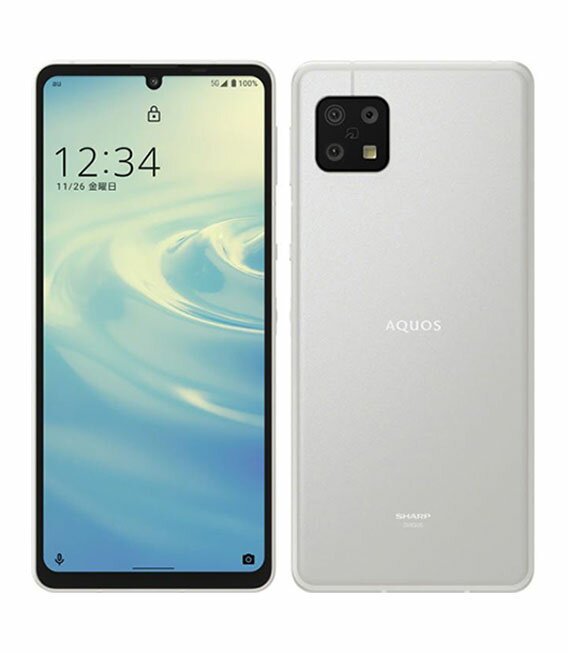 【中古】【安心保証】 AQUOS sense6 SHG05[64GB] au シルバー