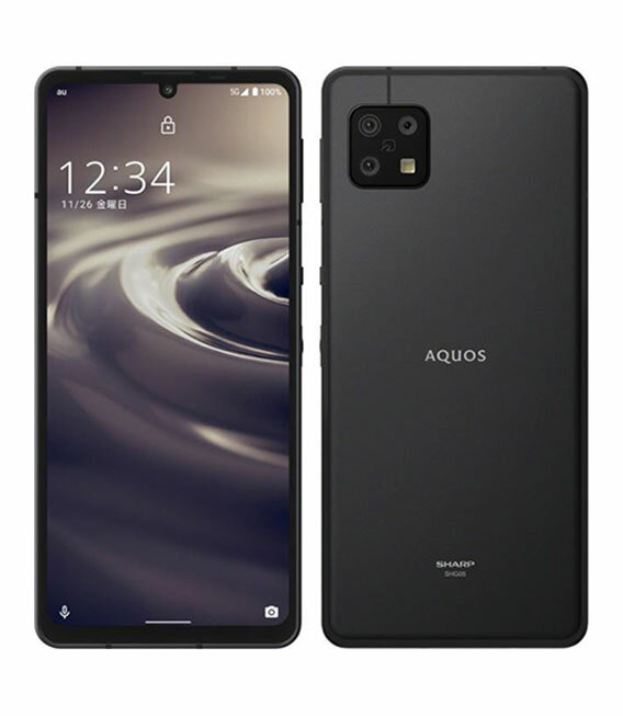 【中古】【安心保証】 AQUOS sense6 SHG05[64GB] au ブラック