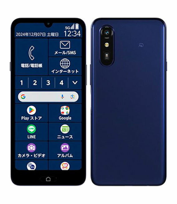 Rakuten - 【中古】【安心保証】 ラクラクスマートフォン Lite MR01-KD[64GB] UQモバイル ディープブルー