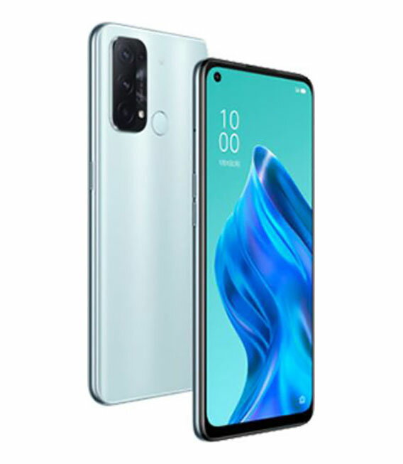 【中古】【安心保証】 OPPO Reno5 A CPH2199[128GB] SIMフリー アイスブルー イオンモバイル版