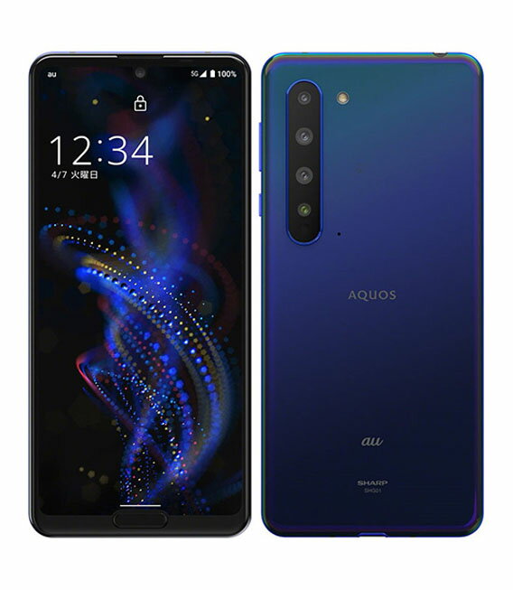 【中古】【安心保証】 AQUOS R5G SHG01[256GB] au アースブルー