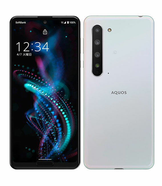 【中古】【安心保証】 AQUOS R5G 908SH[256GB] SoftBank オーロラホワイト