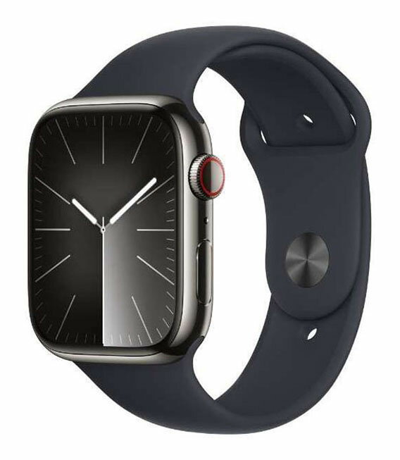 【中古】【安心保証】 Series9[45mm セルラー]ステンレススチール グラファイト Apple Watch MRMV3J