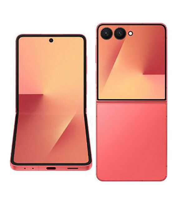 【中古】【安心保証】 Galaxy Z Flip7 SCG35[256GB] au コーラルレッド