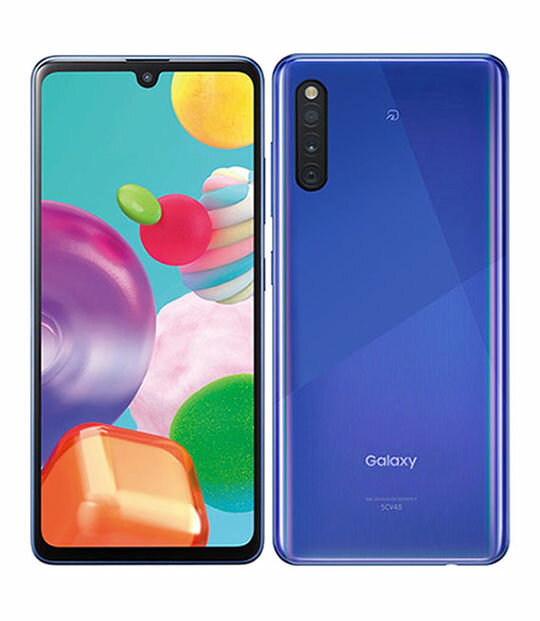 【中古】【安心保証】 Galaxy A41 SCV48[64GB] UQモバイル ブルー