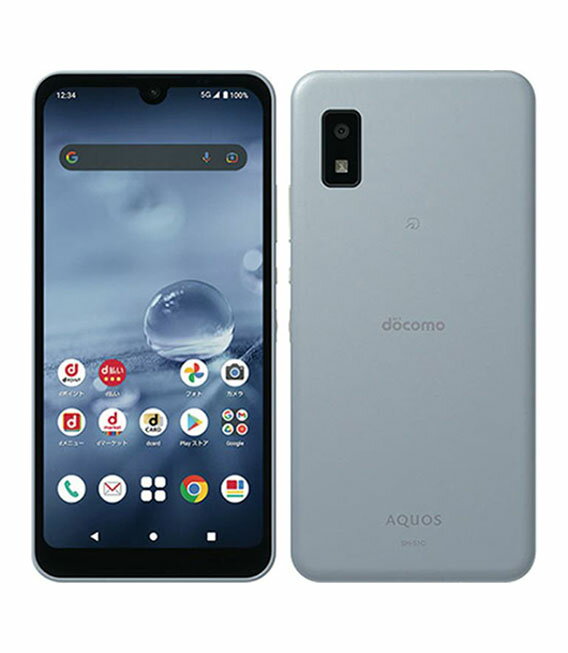 【中古】【安心保証】 AQUOS wish2 SH-51C[64GB] docomo ブルー ahamo版