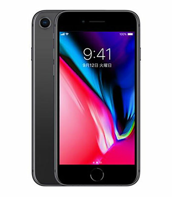 【中古】【安心保証】 iPhone8[256GB] au NQ842J スペースグレイ