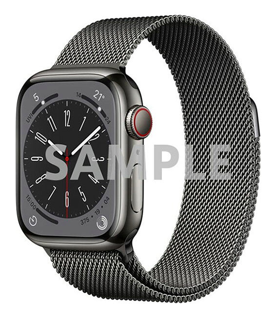 【中古】【安心保証】 Series8[41mm/セルラー]ステンレス グラファイト Apple Watch