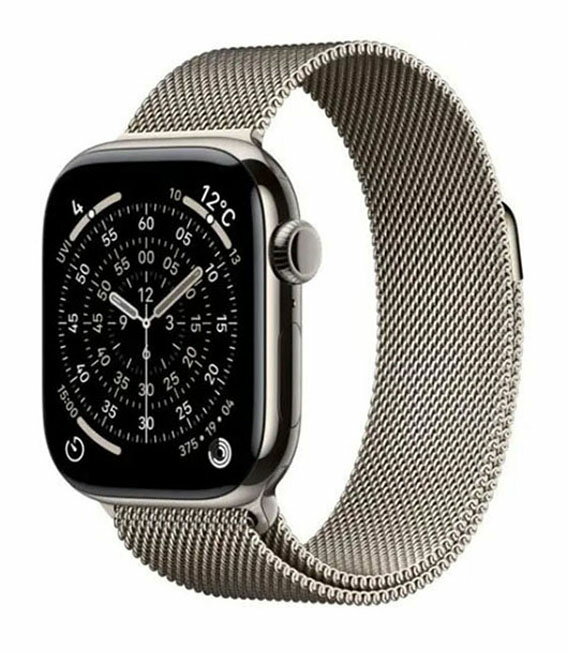 【中古】【安心保証】 Series11[42mm/セルラー]チタン ナチュラル Apple Watch