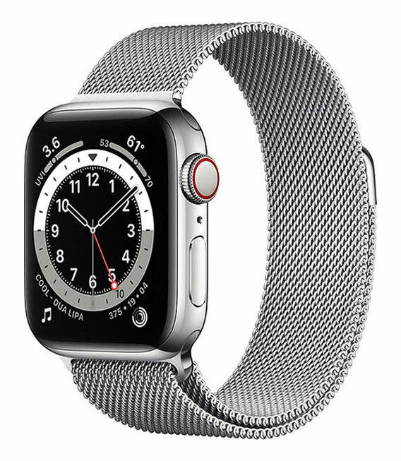 【中古】【安心保証】 Series6[40mm セルラー]ステンレススチール シルバー AppleWatch M06U3J