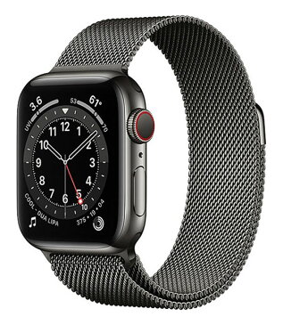 【中古】【安心保証】 Series6[40mm セルラー]ステンレススチール グラファイト AppleWatch M06Y3J