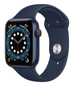 【中古】【安心保証】 Series6[44mm セルラー]アルミニウム ブルー AppleWatch M09A3J