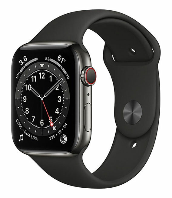 【中古】【安心保証】 Series6[44mm セルラー]ステンレススチール グラファイト Apple Watch M09H3J