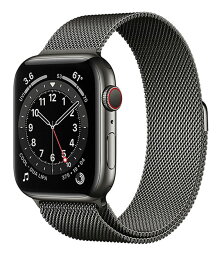 【中古】【安心保証】 Series6[44mm セルラー]ステンレススチール グラファイト Apple Watch M09J3J