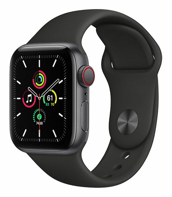 【中古】【安心保証】 SE[40mm セルラー]アルミニウム スペースグレイ AppleWatch MYEK2J