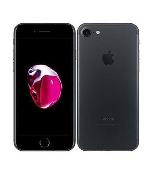 【中古】【安心保証】 iPhone7[32GB] au ブラック