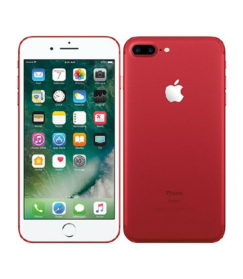 【中古】【安心保証】 iPhone7 Plus 128GB au MPR22J レッド