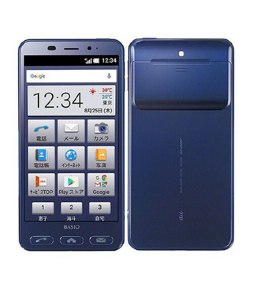 【中古】【安心保証】 BASIO2 SHV36[16GB] au ネイビー