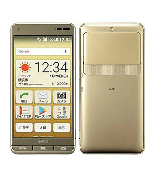 【中古】【安心保証】 BASIO3 KYV43[32GB] au ゴールド