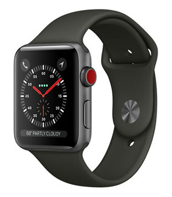 【中古】【安心保証】 Series3[42mm/セルラー]アルミ スペースグレイ Apple Watch