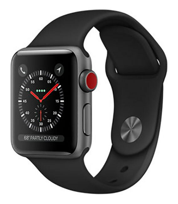 【中古】【安心保証】 Series3[38mm/セルラー]アルミ スペースグレイ Apple Watch