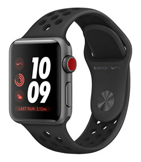 【中古】【安心保証】 Series3[38mm/セルラー]アルミ スペースグレイ Apple Watch Nike