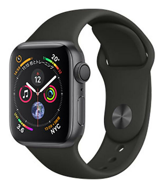 【中古】【安心保証】 Series4[40mm/GPS]アルミ スペースグレイ Apple Watch
