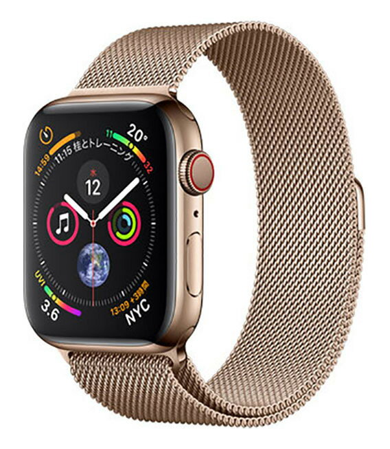 【中古】【安心保証】 Series4[44mm/セルラー]ステンレス ゴールド Apple Watch