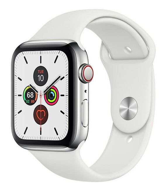 【中古】【安心保証】 Series5[44mm/セルラー]ステンレス シルバー Apple Watch