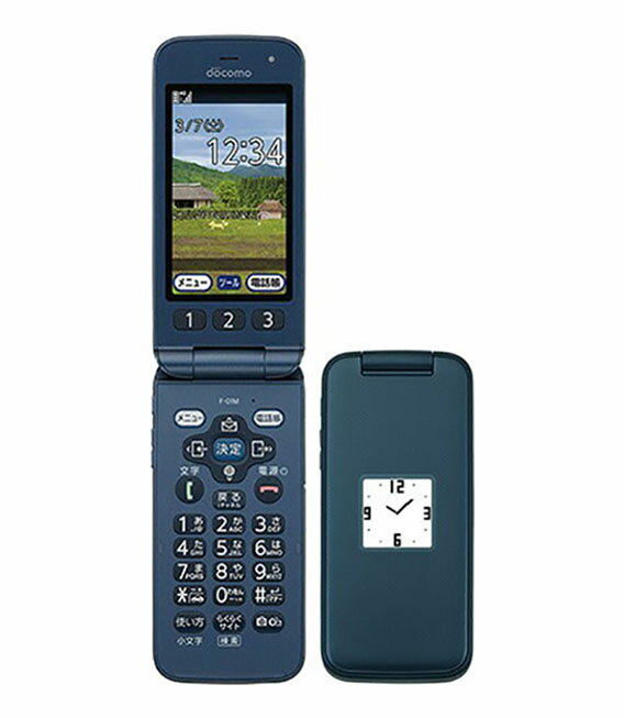 【中古】【安心保証】 らくらくホン F-01M 8GB docomo ネイビー