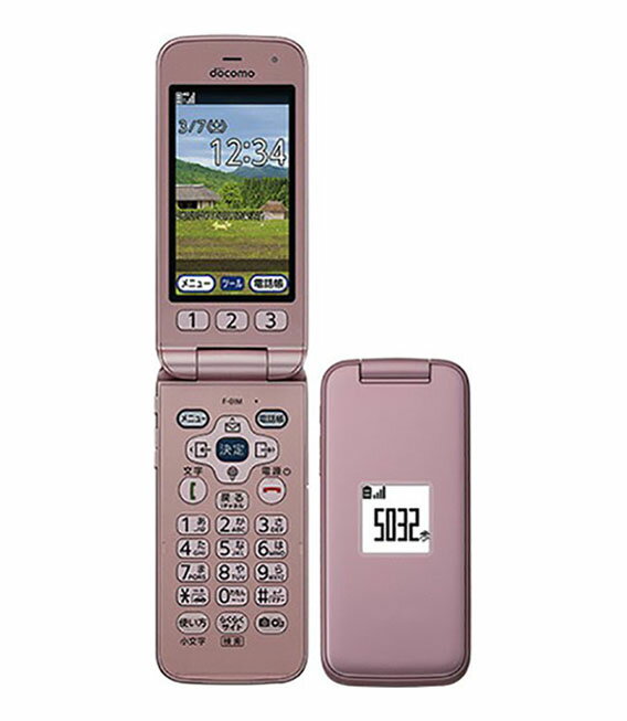 【中古】【安心保証】 らくらくホン F-01M 8GB docomo ピンク