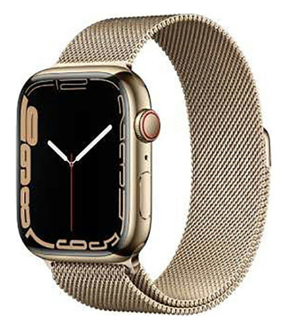 【中古】【安心保証】 Series7[45mm/セルラー]ステンレス ゴールド Apple Watch