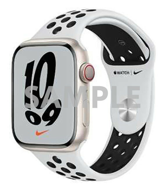 【中古】【安心保証】 Series7[45mm/セルラー]アルミ スターライト Apple Watch Nike